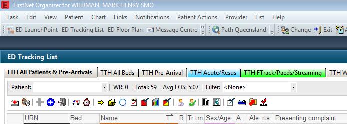 5. Important Icons on the tracking screen Open Patient Chart. Gives you access to the selected patient s documentation Add Order.