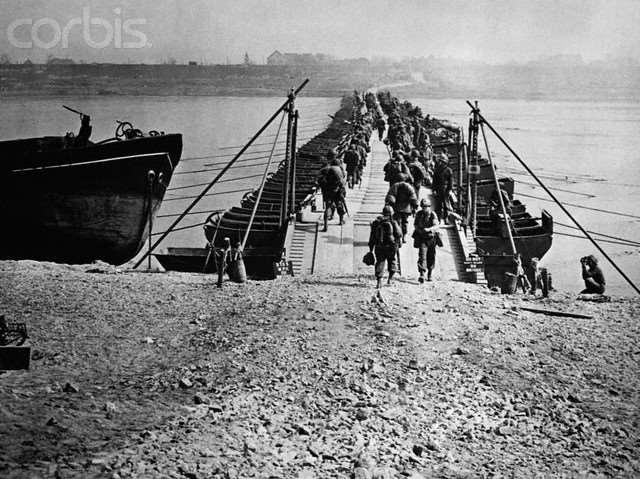 5 In March 1945, the Americans reached the Rhine River of Germany, and then pushed