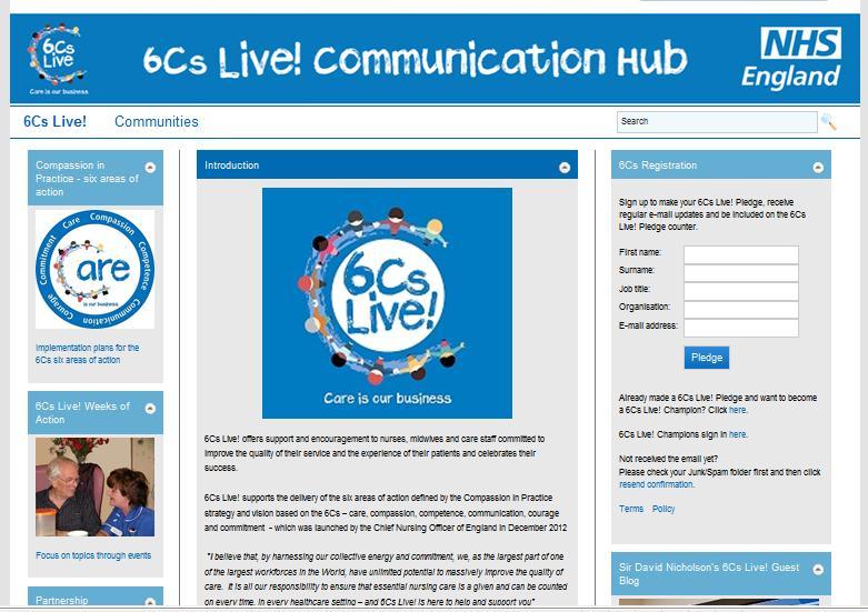 6Cs Live! Communication Hub Introduction to 6Cs Live! Make your 6Cs Live!