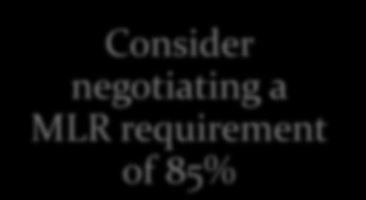 correct category for an accurate measure of MLR Consider negotiating a MLR