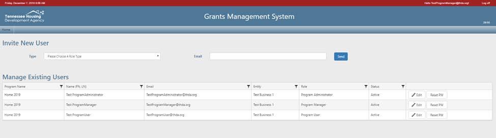 USER SETUP Depending on the type of applicant, a grant application can have several people involved in the process.