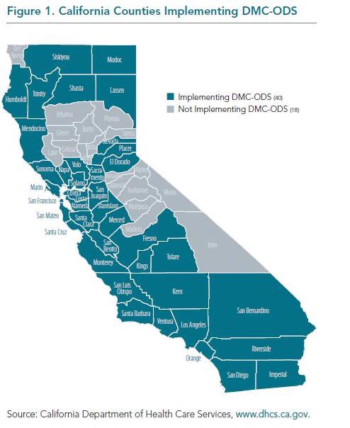 Overview of California s DMC-ODS Pilot Programs When the remaining 21 counties that have submitted implementation plans begin services, over 97% of Medi-Cal enrollees will have access to
