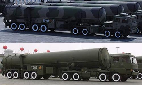 First true road-mobile ICBMs (single warhead) DF-31A can target continental United States; DF-31