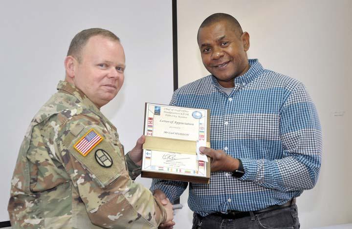 RECOGNITION OF KFOR HQ CIVILIAN STAFF SERVICE Civilians are an integral part of this mission.