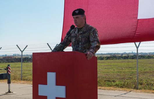 SWITZERLAND S (SWISS) CONTINGENT (CON) CHANGES ITS COMMANDER On October 11th, at Slatina Airport, the Change of Command Ceremony took place between