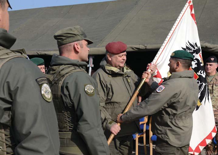 AUSTRIAN CONTINGENT AND JOINT LOGISTICS SUPPORT GROUP CHANGE OF COMMAND CEREMONY On October 6th, on a beautiful autumn day, in front of the Multi-functional tent, in Camp Film City, the Austrian
