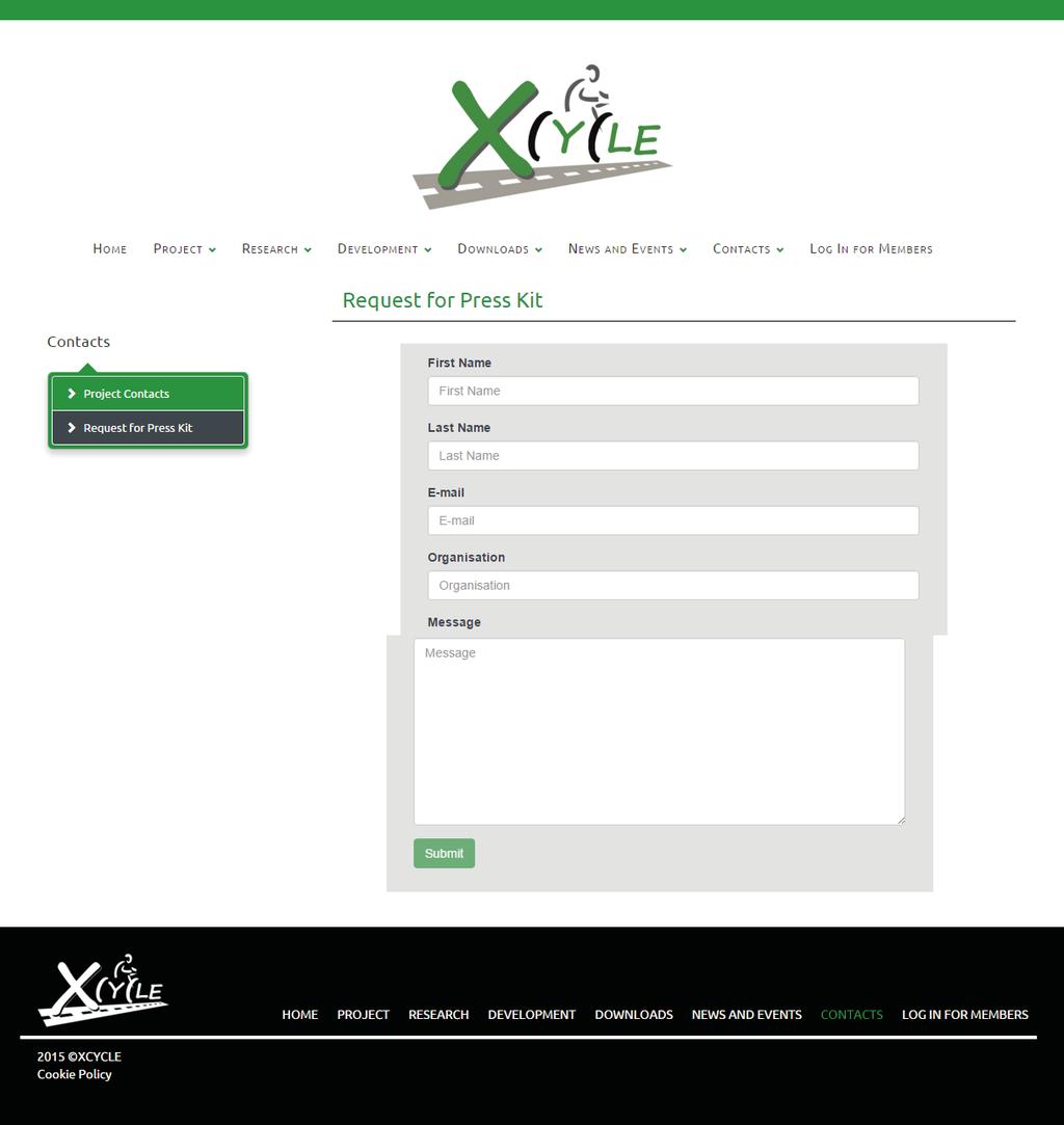 Figure 10 XCYCLE website Press