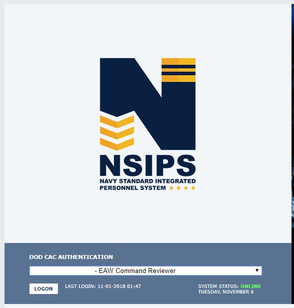 NSIPS EAW Command Reviewer Capability Page 3 NSIPS EAW Command Reviewer Capability Access and Review a Sailor s