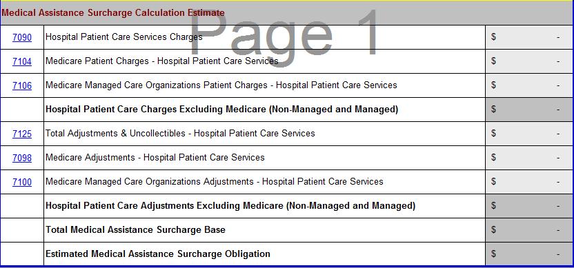Medical Care Surcharge Estimator A Medical Care Surcharge Estimation Tool has been included on a separate tab in the HAR 2018.