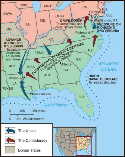 War Strategy The Anaconda Plan (North) 1. Blockade Southern Ports 2. Gain Control of the Mississippi 3.