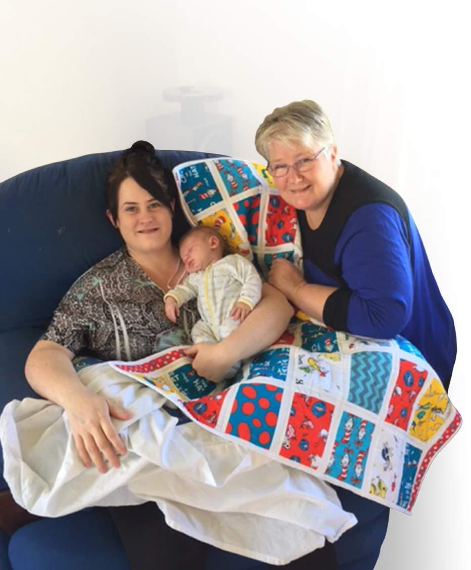 WHANGANUI MIDWIVES WELCOMED WARM DONATED BABIES QUILTS Whanganui community midwives are busy distributing 18 beautifully made, babies quilts gifted to expectant mothers by Cotton On Quilters