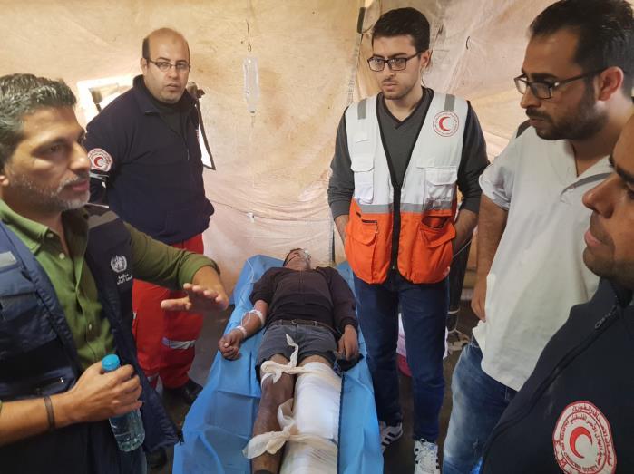 WHO conducted a clinical coaching mission to the Trauma Stabilization Point in Malaka, Gaza. This was part of WHO s broader activities in upgrading the TSP capacity across the Gaza Strip.