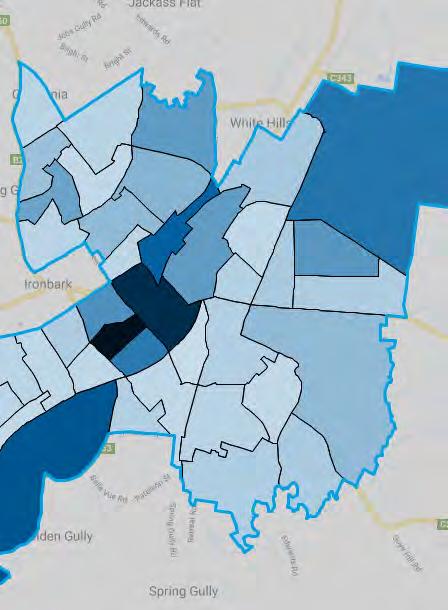 Bendigo as an EIC 41% (45,280) Greater Bendigo residents live in the nominated Bendigo EIC (BEIC). The total BIEC land area is 4,645 ha, only 2% of the LGA s land area.