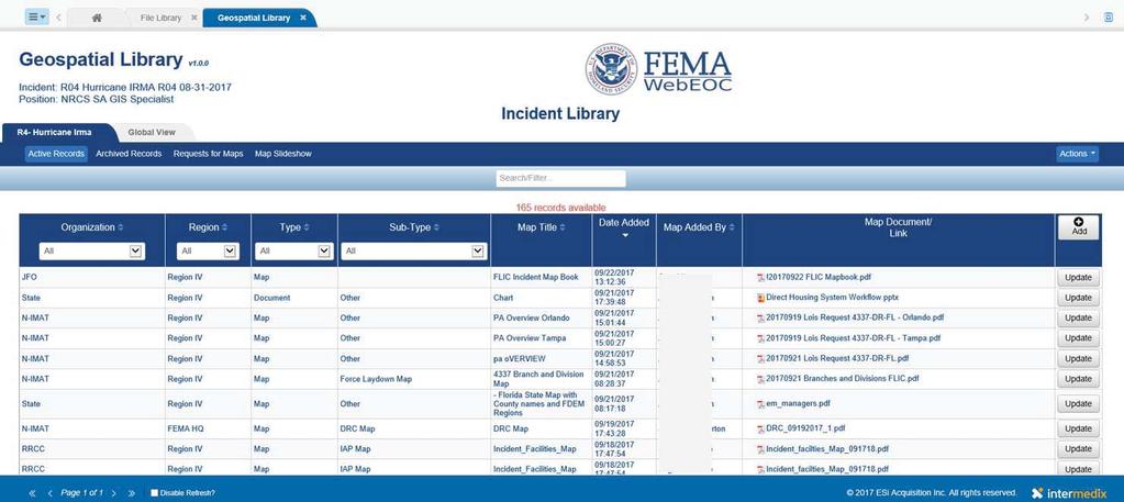 The FEMA WebEOC Geospatial Library