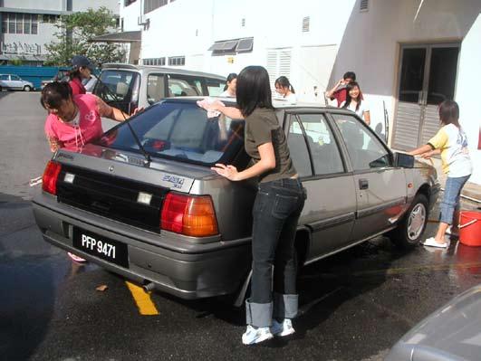 These include charity car wash in support of the Handicapped and Mentally Retarded Children Centre, charity musical to