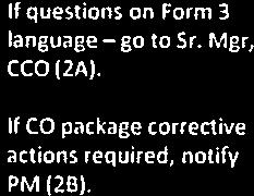 Review / Correct: Form 3 language Exhibit 3-4 Negotiation commitments. Update Project Coordinator (20). when complete, return CO package to Change Order coordinator (3).
