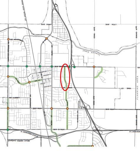 STAFF PROPOSAL: Remove Cedar Lane as a Collector Street from the General Plan for it existing and future length between Vine Street and Lemoore Avenue.