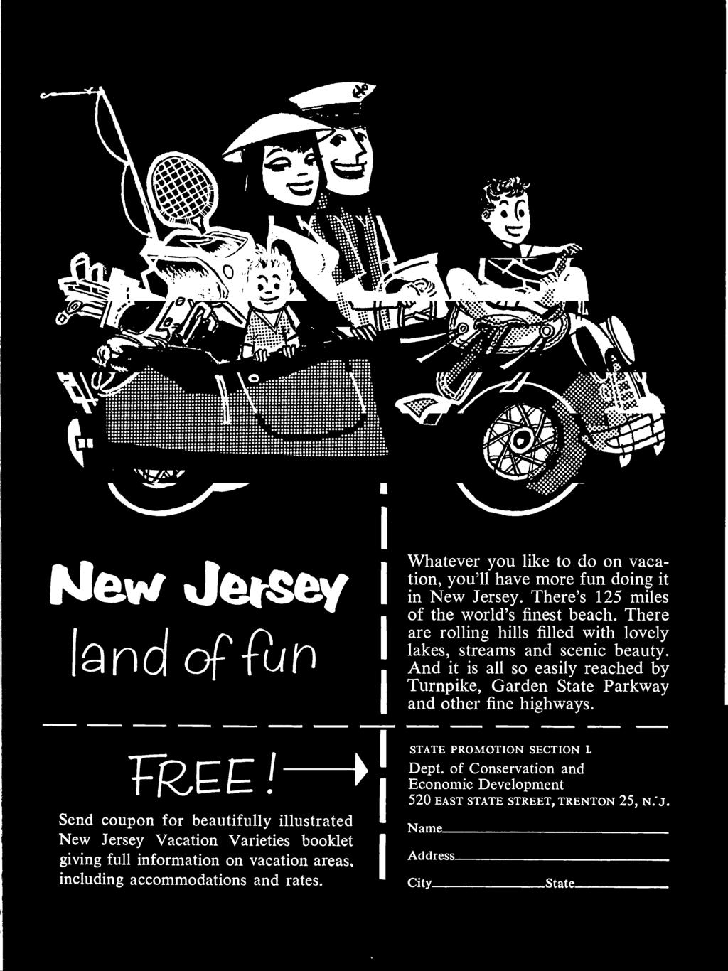 Send coupon for beautifully illustrated New Jersey Vacation Varieties booklet giving full information
