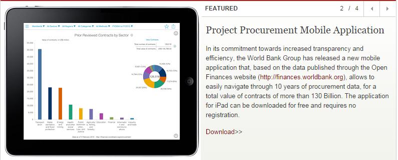 World Bank Procurement Application http://finances.worldbank.