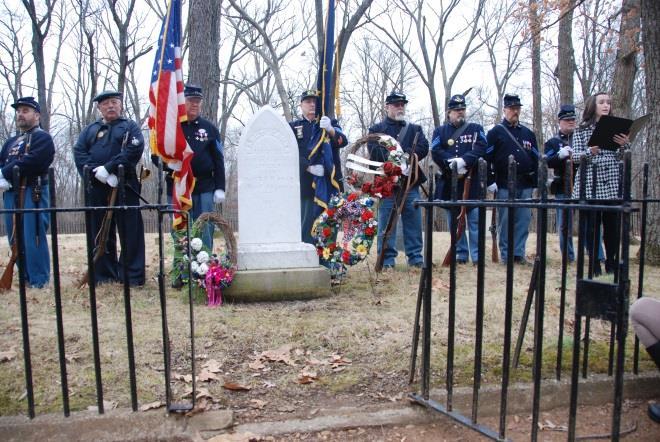 During the ceremony at the grave of Nancy Hanks Lincoln. (Not all participants were visible in this photo.