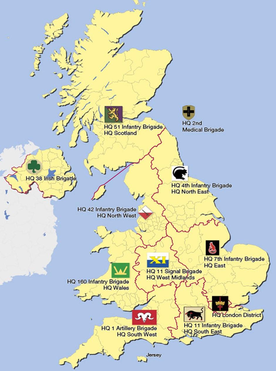 A map of the regions that we use under the Armed Forces Local Grants