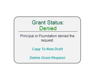 Approved APPROVED means that it is cleared for POSTING to the site for funders to view your grant request.