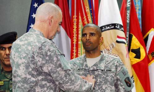 general. Owen Monconduit, the commander of the 225th Engineer Brigade, received his first star during a ceremony on Camp Liberty, Iraq Feb. 17.