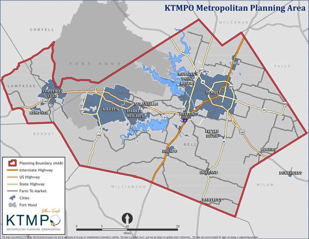 Introduction The Killeen-Temple Metropolitan Planning Organization (KTMPO) is guided by a Transportation Planning Policy Board (TPPB) whose membership is defined in an officially adopted set of