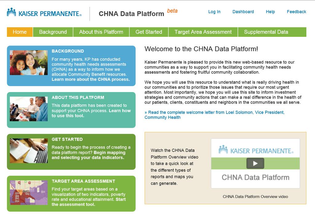 Secondary Data Collection CHNA Data Platform www.chna.
