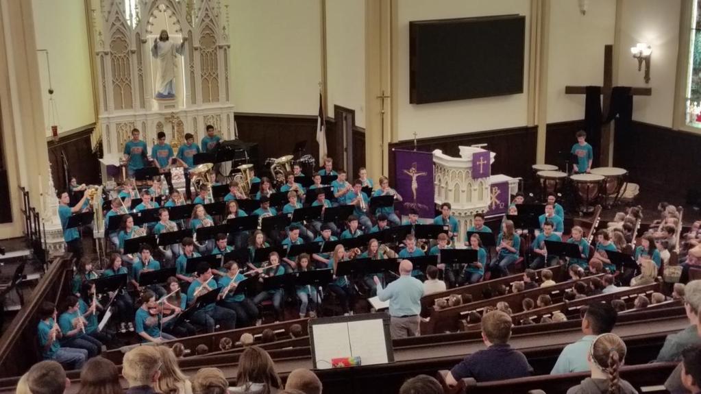Fine Arts Band Symphonic Band Performed 41 pieces at events throughout the year Three extracurricular ensembles Jazz Band, Handbells, and Drumline Band - out of state tour every two years March