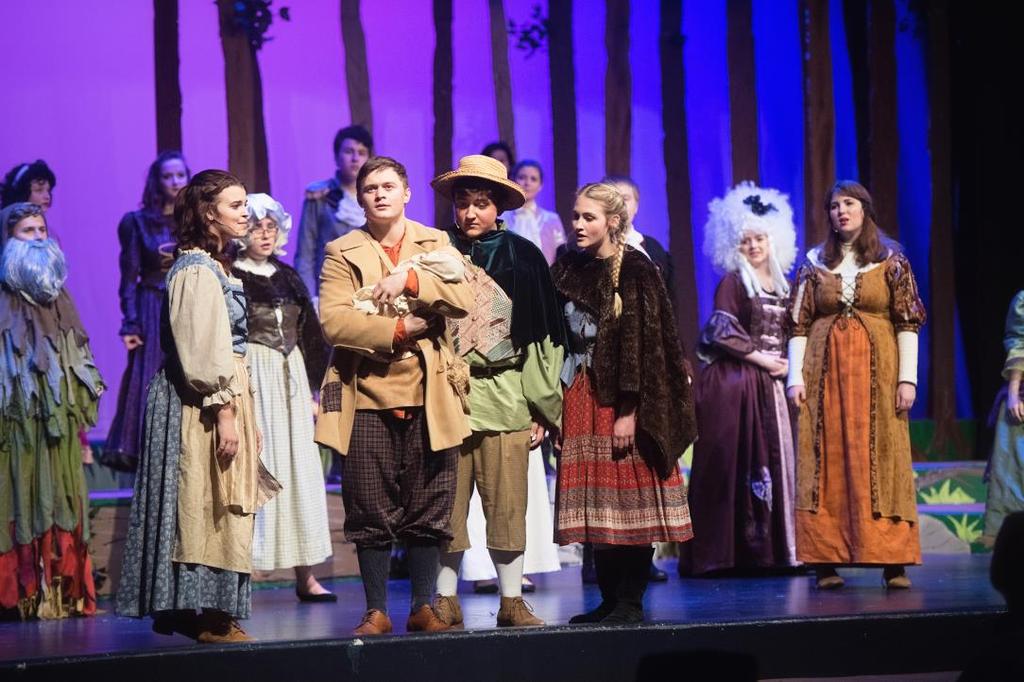 Fine Arts Theatre The core values of the Theatre program are W/PRIDE Witness, Performance, Relationships, Integrity, Diligence, Excellence Recent Productions Into the Woods, Winter