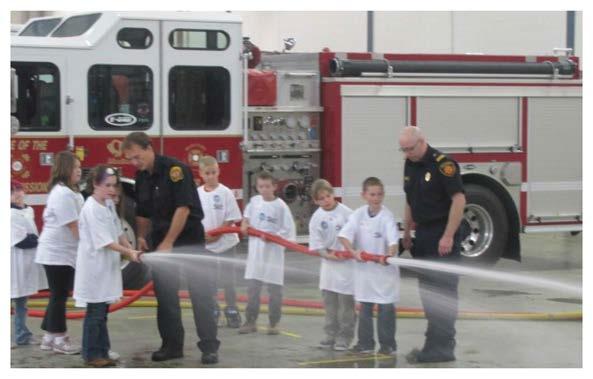 Thirty honorary Fire Chiefs, one from each school, were excused from school to be able to spend the day at the
