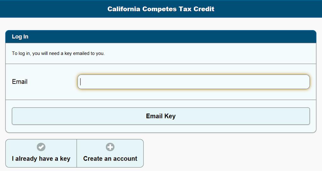 I. Creating an Account Profile The California Competes Tax Credit application must be submitted on-line at www.calcompetes.ca.gov.