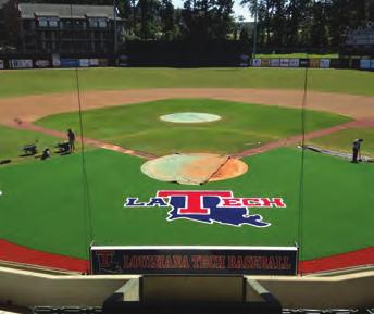 - Installed turf halo behind home plate with LA Tech logo.