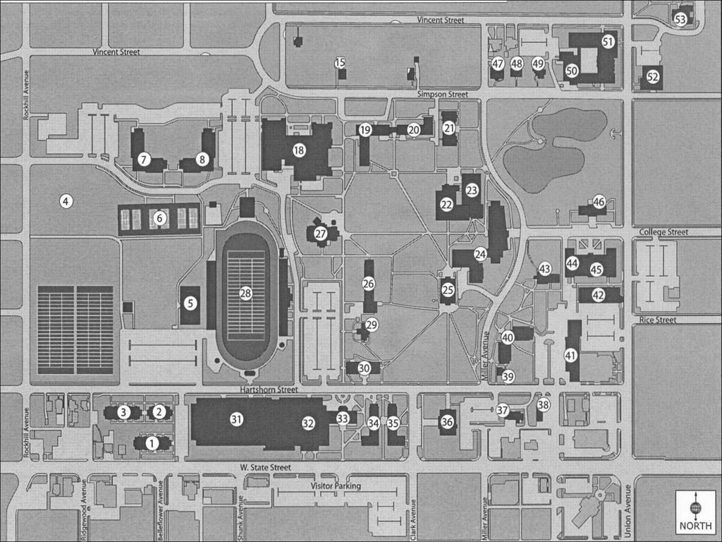 University of Mount Union Campus Map Facility Location Index 36 Beeghly Hall 26 King Residence Hall (KING) 8 Bica-Ross Residence Hall (BCR) 24 Kolenbrander-Harter Info Center (KHIC) 44/45 Bracy Hall