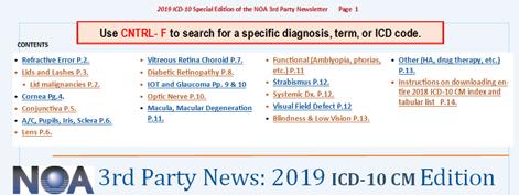 ICD-10 for 2019: NOA