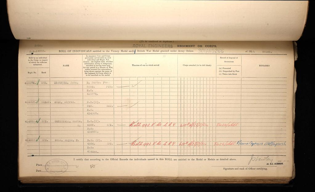 The (T) prefix on the first number identifies that Sgt BECK would have served in a Territorial Force unit, (the TF being the forerunner of the Territorial Army).