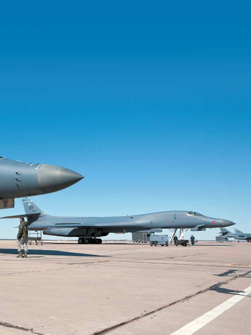 7th Bomb Wing B-B Lancer air and ground crews perform preflight checks