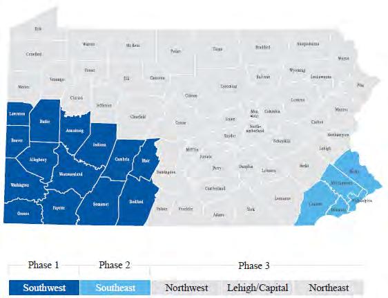 Service Counties CHC has begun to be phased in across the state using the five geographic HealthChoices zones.