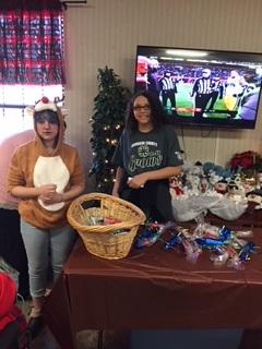 The members worked hard making and gathering various gifts to make available to the residents