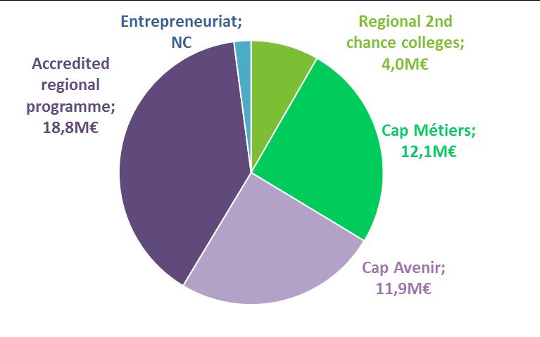 The Regional Council allocated its YEI-ESF funding package to 5 key types of initiative: Cap Avenir (support for the development of career plans) and Cap Métiers (acquisition of employment skills