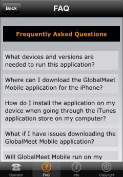 GLOBALMEET FOR IPHONE MEETING CONTROLS While hosting a meeting, you can adjust the meeting volume, mute or unmute all participants, and lock or unlock the meeting.