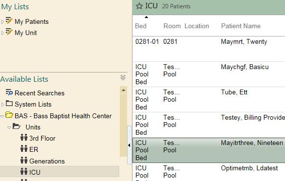 Create your own My List Often, your organization creates standard My Lists for you that appear when you first log in. Those lists automatically update with appropriate patients and columns for you.