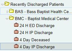 Repeat a recent search by clicking its link in the Available Lists pane. Choose a different patient list to search by. Click list.
