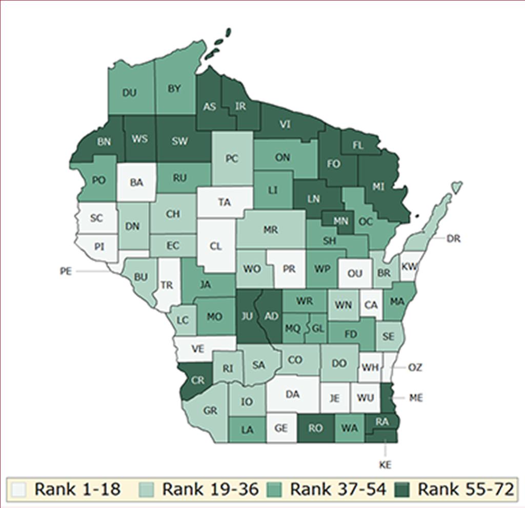 Wisconsin s Health Outcomes University of Wisconsin Population Health Institute. County Health Rankings 2018.