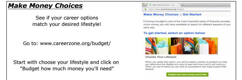 Complete the Make Money Choices Activity