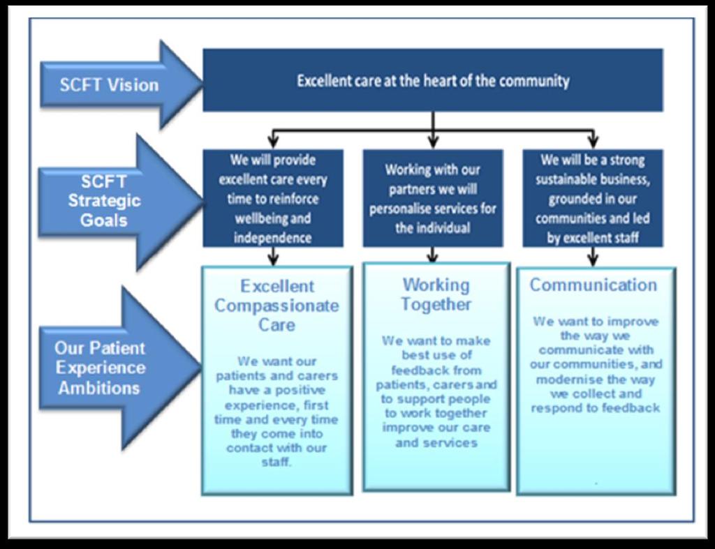 How our patient and carer experience and engagement ambitions relate to our Trust s Vision and Goals The following summarises how our key patient