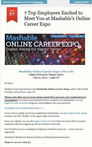 Mention of company name and involvement in the event in at least 4 blog posts on Mashable.