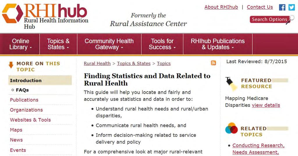 Finding Statistics and Data Related to Rural