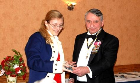 For her unwavering support to the Nolan Carson memorial Color Guard, the Ft Hamilton Chapter of the Children of the American Revolution and to the Cincinnati SAR Chapter, this year s recipient of